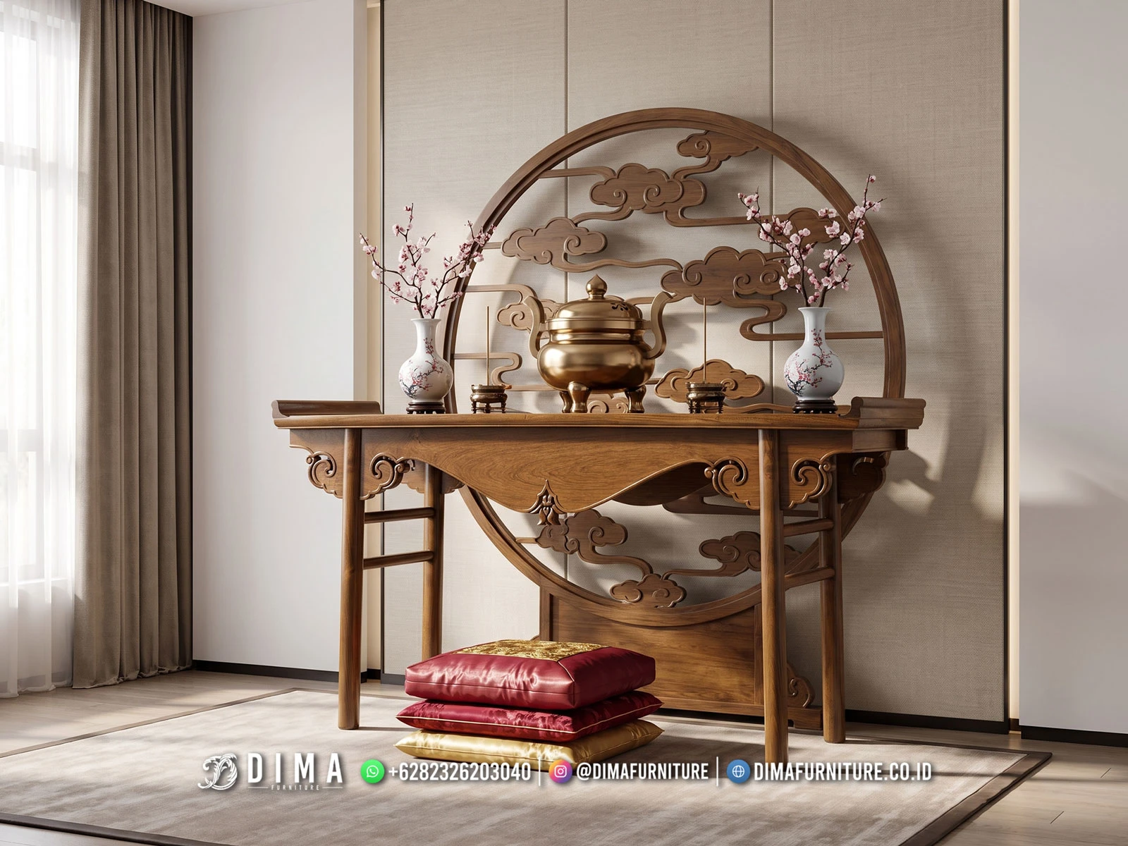 Meja Altar Sembahyang Jati Jepara 463DF Meja Altar Sembahyang Jati Jepara 463DF