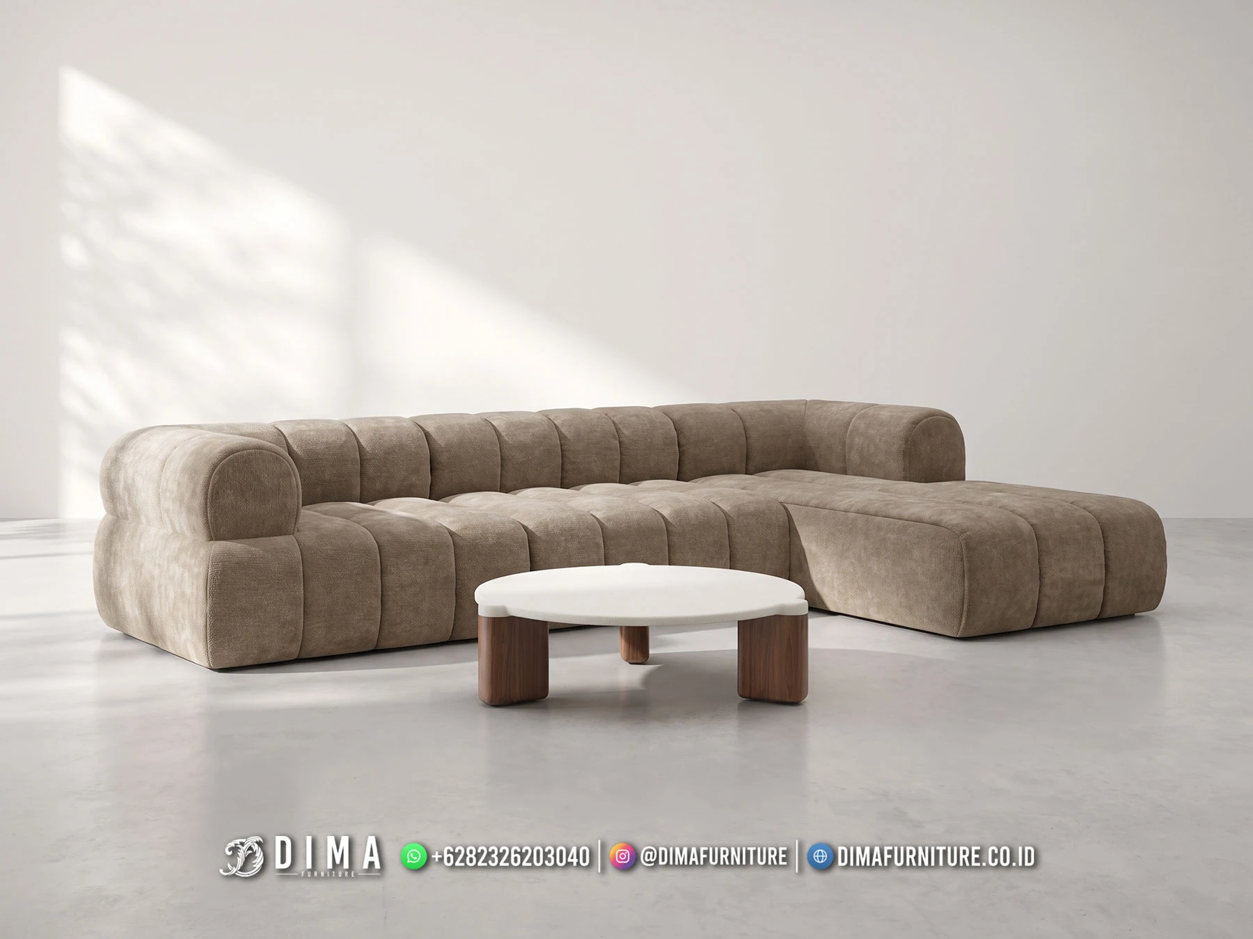 Set Sofa Tamu Sudut L Beludru Moka Jepara 473DF Set Sofa Tamu Sudut L Beludru Moka Jepara 473DF